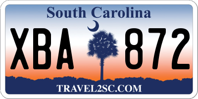 SC license plate XBA872