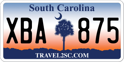 SC license plate XBA875
