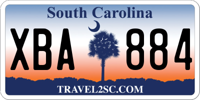 SC license plate XBA884
