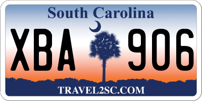 SC license plate XBA906