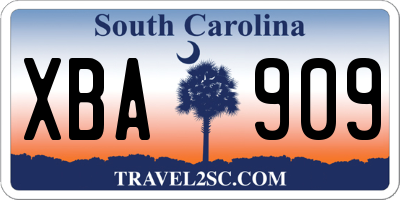 SC license plate XBA909
