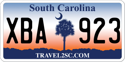 SC license plate XBA923