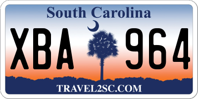 SC license plate XBA964