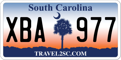 SC license plate XBA977