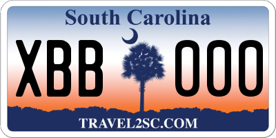 SC license plate XBB000