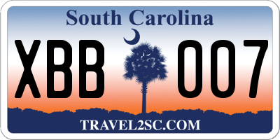 SC license plate XBB007