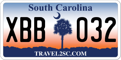 SC license plate XBB032
