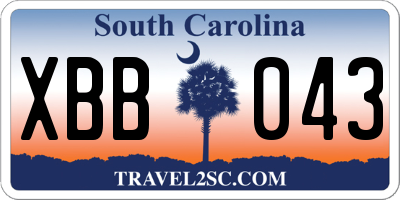 SC license plate XBB043