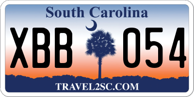 SC license plate XBB054
