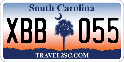 SC license plate XBB055