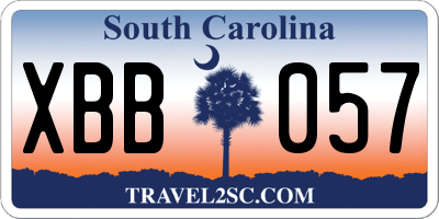 SC license plate XBB057
