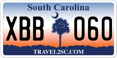SC license plate XBB060
