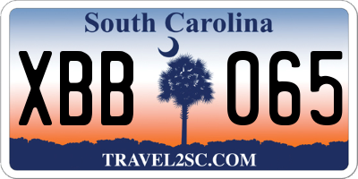 SC license plate XBB065