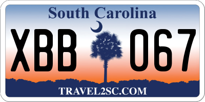 SC license plate XBB067