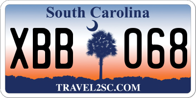 SC license plate XBB068