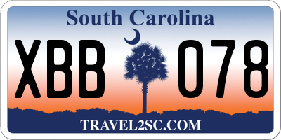 SC license plate XBB078