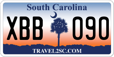 SC license plate XBB090
