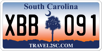 SC license plate XBB091