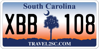 SC license plate XBB108