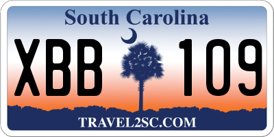 SC license plate XBB109
