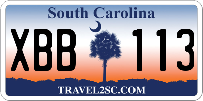 SC license plate XBB113