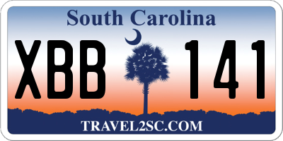 SC license plate XBB141