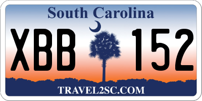 SC license plate XBB152
