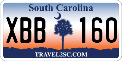 SC license plate XBB160