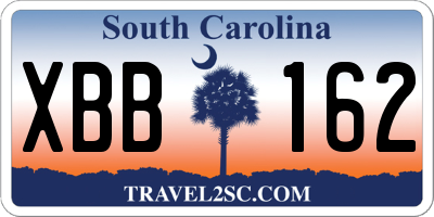 SC license plate XBB162