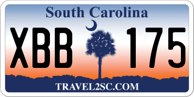 SC license plate XBB175
