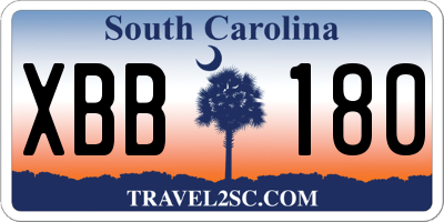 SC license plate XBB180