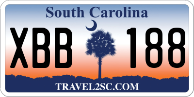 SC license plate XBB188