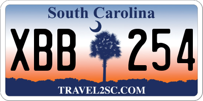 SC license plate XBB254