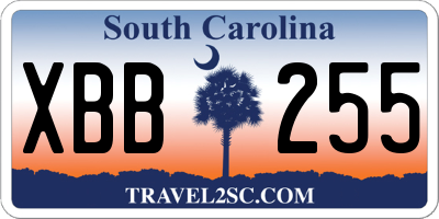 SC license plate XBB255