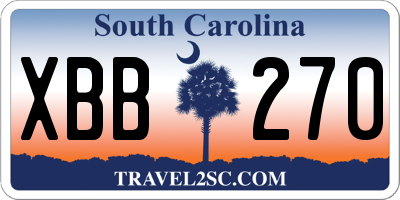 SC license plate XBB270