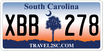 SC license plate XBB278