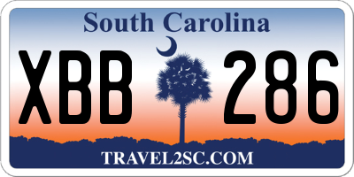 SC license plate XBB286