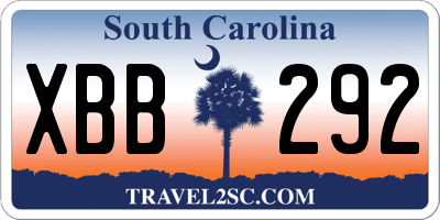 SC license plate XBB292