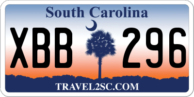 SC license plate XBB296
