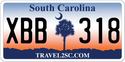 SC license plate XBB318