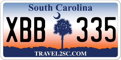 SC license plate XBB335