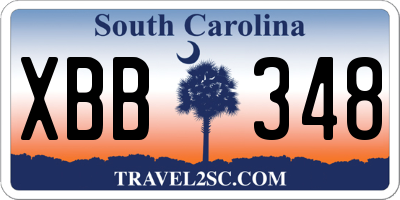 SC license plate XBB348