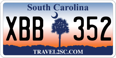 SC license plate XBB352