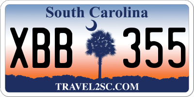 SC license plate XBB355