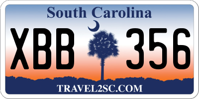 SC license plate XBB356