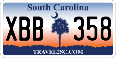 SC license plate XBB358