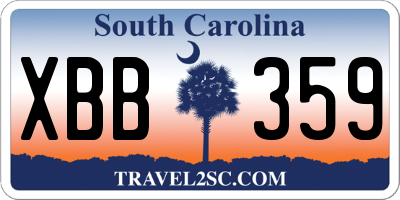SC license plate XBB359