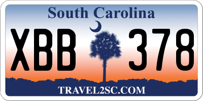 SC license plate XBB378