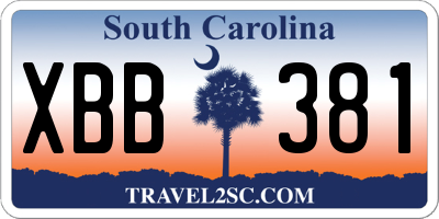 SC license plate XBB381