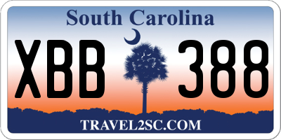 SC license plate XBB388